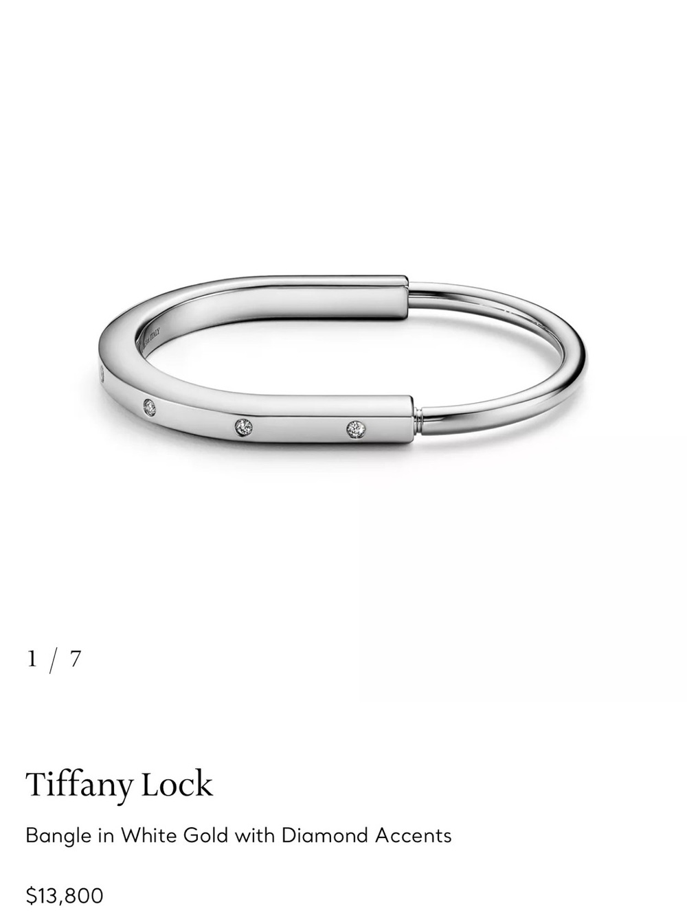 Tiffany & Co. White Gold Bangle with Diamond Accents